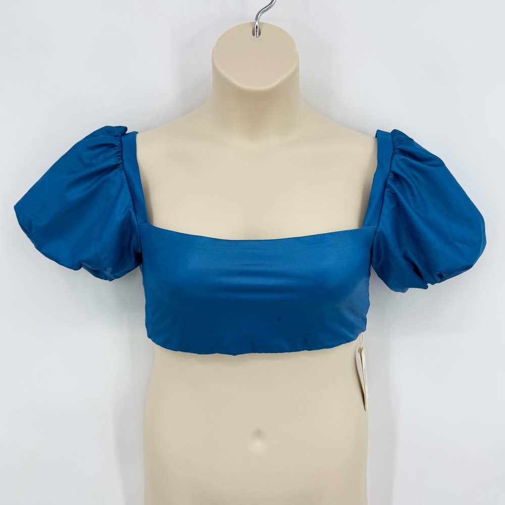 Agua Bendita Calista Nettuno Bikini Top in Blue Size 2XL - Picture 2 of 16